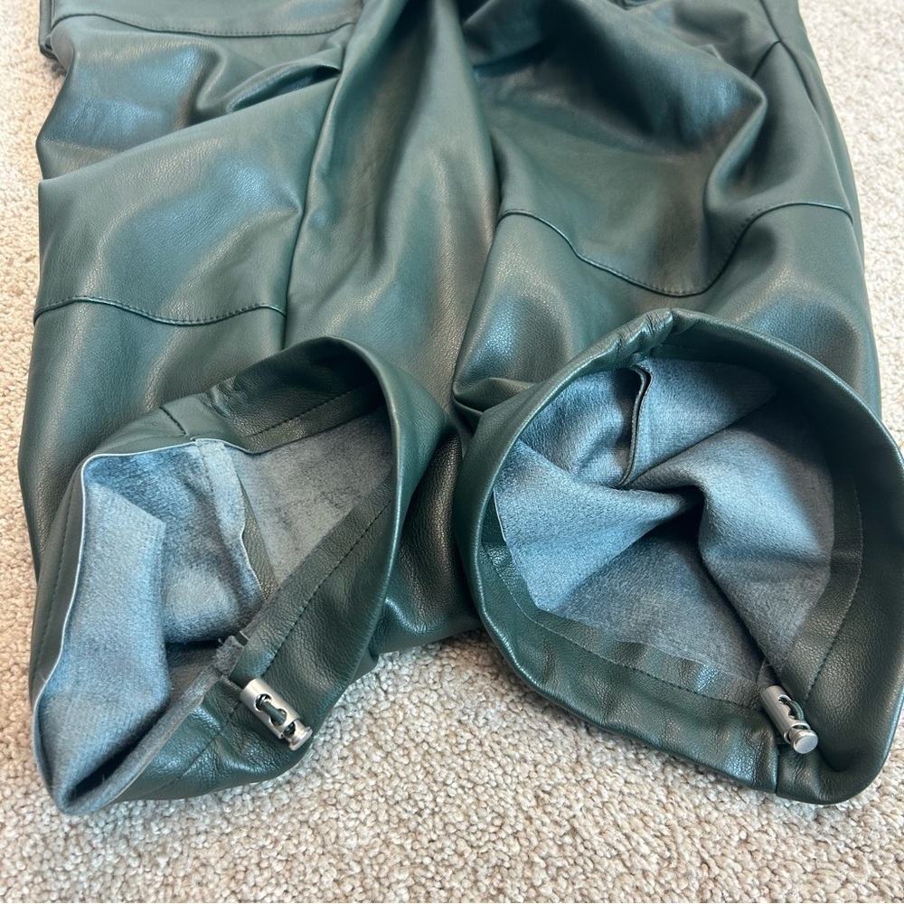 7 for all mankind dark green faux leather cargo pants drawstring ankle NWT - Picture 4 of 14